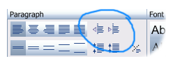 Indentation Buttons